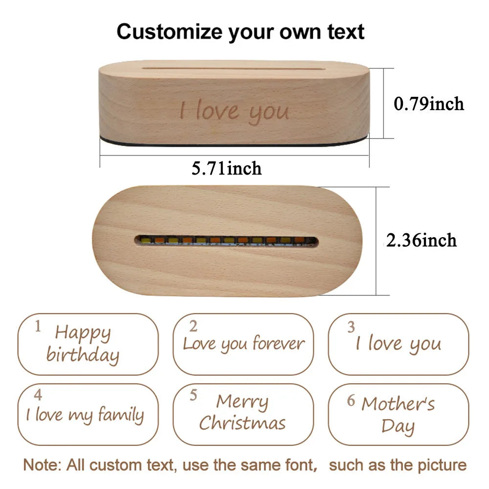 Personalized 3D Heart LED Lamp – Custom Photo Night Light Gift for Couples