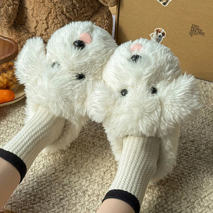 Fluffy Cartoon Fuzzy Slides Women