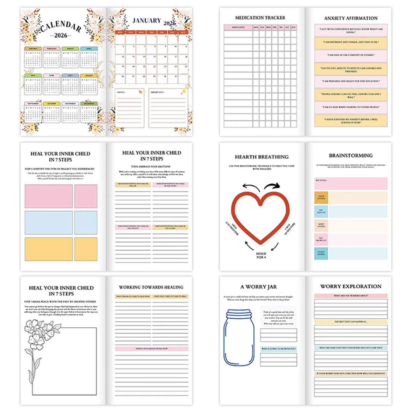 MEGA Therapy Journal - Self-Care Writing Tools with Guided Prompts