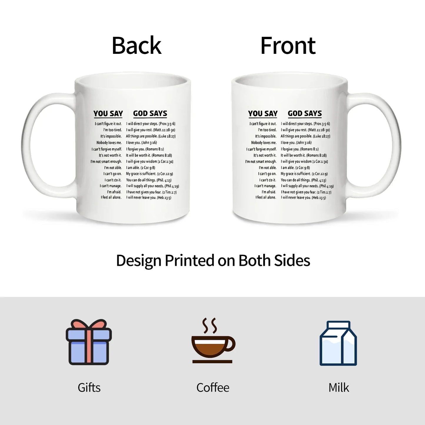 Inspirational Christian Ceramic Coffee Mug Funny Gift Cup 11oz