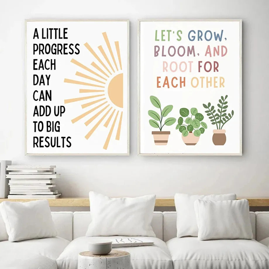 Inspirational Letter Poster - Canvas Wall Art for Classroom & Home