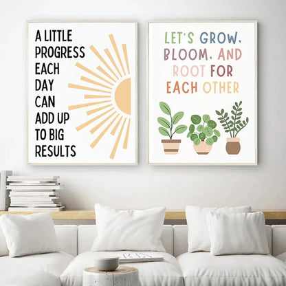 Inspirational Letter Poster - Canvas Wall Art for Classroom & Home