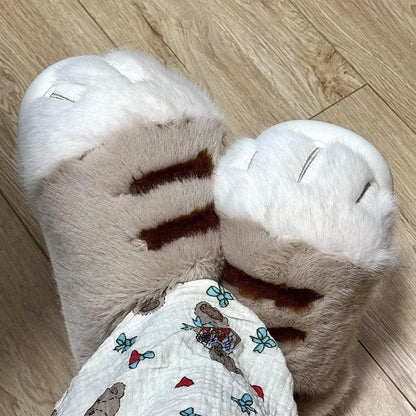 Fuzzy Cat Paw Slides Unisex