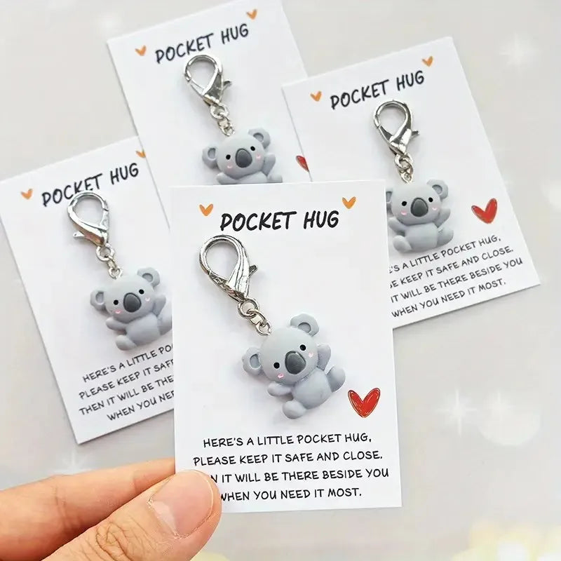 Koala Pocket Hug Keychain – Handmade Resin & Paper Love Gift