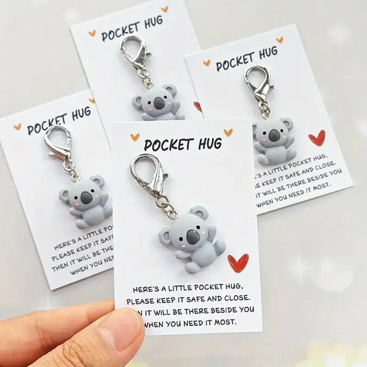 Koala Pocket Hug Keychain – Handmade Resin & Paper Love Gift