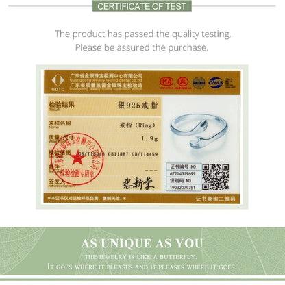 Hug Ring - 925 Sterling Silver Adjustable Open Love Band