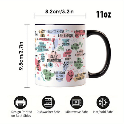 11oz Inspirational Quotes Ceramic Coffee Mug with Positive Sayings