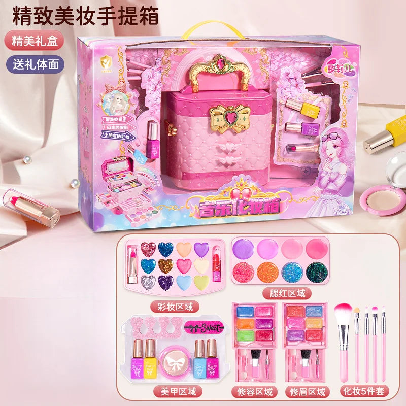 Kids Washable Makeup Kit for Girls – Safe Pretend Play Beauty Set