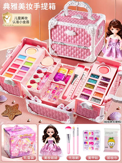 Kids Washable Makeup Kit for Girls – Safe Pretend Play Beauty Set