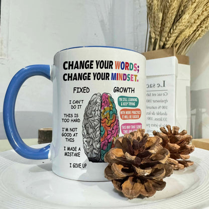 11oz Growth Mindset Ceramic Coffee Mug Funny Brain Design Gift