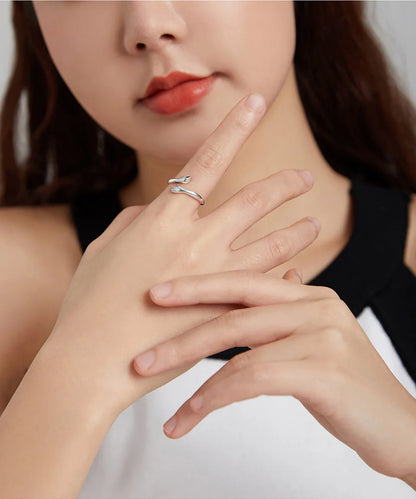 Hug Ring - 925 Sterling Silver Adjustable Open Love Band