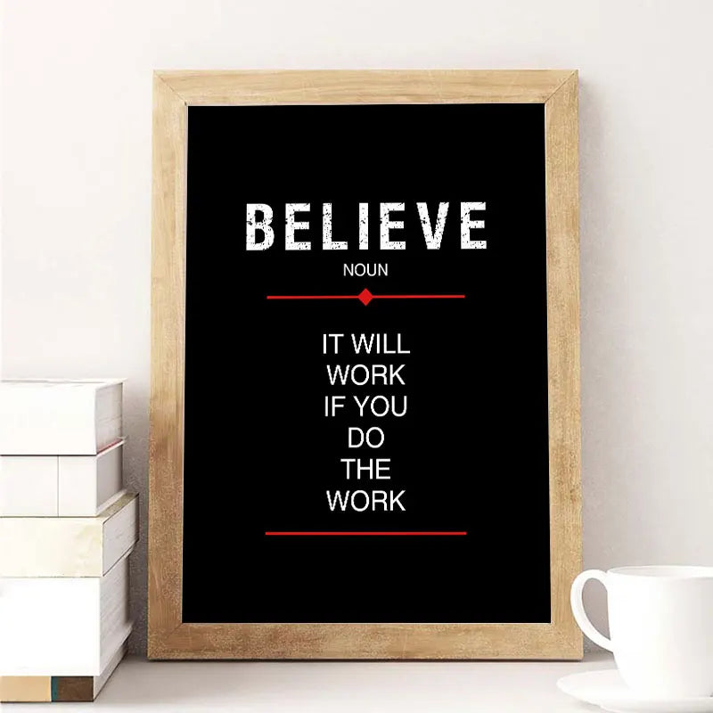 Discipline & Focus Poster - Inspirational Black Canvas Wall Art