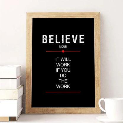 Discipline & Focus Poster - Inspirational Black Canvas Wall Art