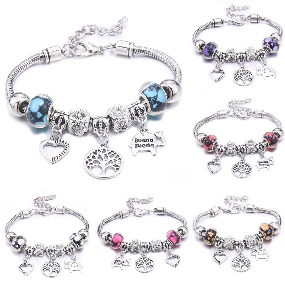 White Butterfly Crown Charm Bracelet – Friendship Gift for Women