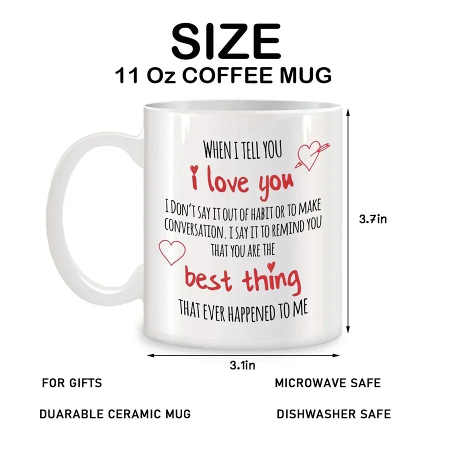 11oz Ceramic Love Coffee Mug Gift for Boyfriend or Girlfriend