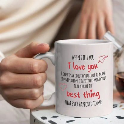 11oz Ceramic Love Coffee Mug Gift for Boyfriend or Girlfriend