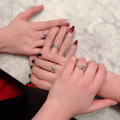 Huitan Hug Ring - Adjustable Fashion Jewelry with Cubic Zirconia