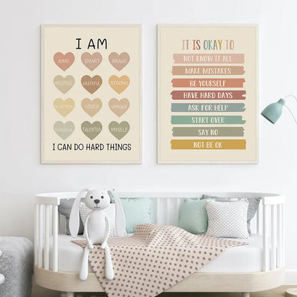 Rainbow Quotes Poster - Inspirational Canvas Wall Art for Kids & Home