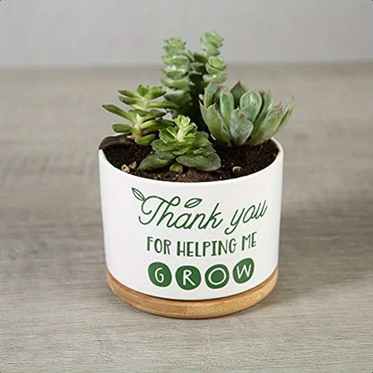 Teacher Thank You Flower Pot Ceramic Planter for Home Office
