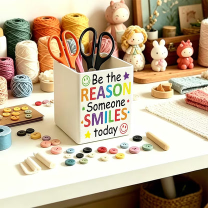 "Be the Reason Someone Smiles Today" Rainbow Desktop Organizer