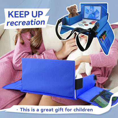Kids Travel Car Seat Tray for Snacks, Drawing & Activity Organizer