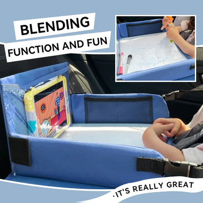 Kids Travel Car Seat Tray for Snacks, Drawing & Activity Organizer