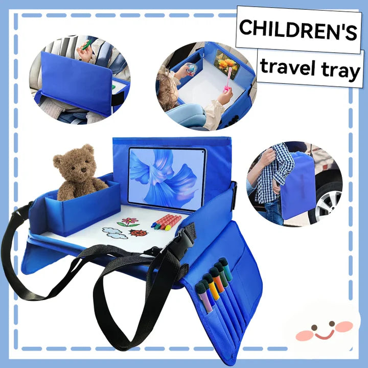Kids Travel Car Seat Tray for Snacks, Drawing & Activity Organizer