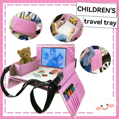 Kids Travel Car Seat Tray for Snacks, Drawing & Activity Organizer