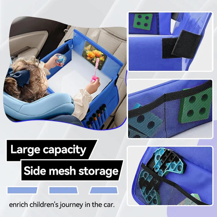 Kids Travel Car Seat Tray for Snacks, Drawing & Activity Organizer