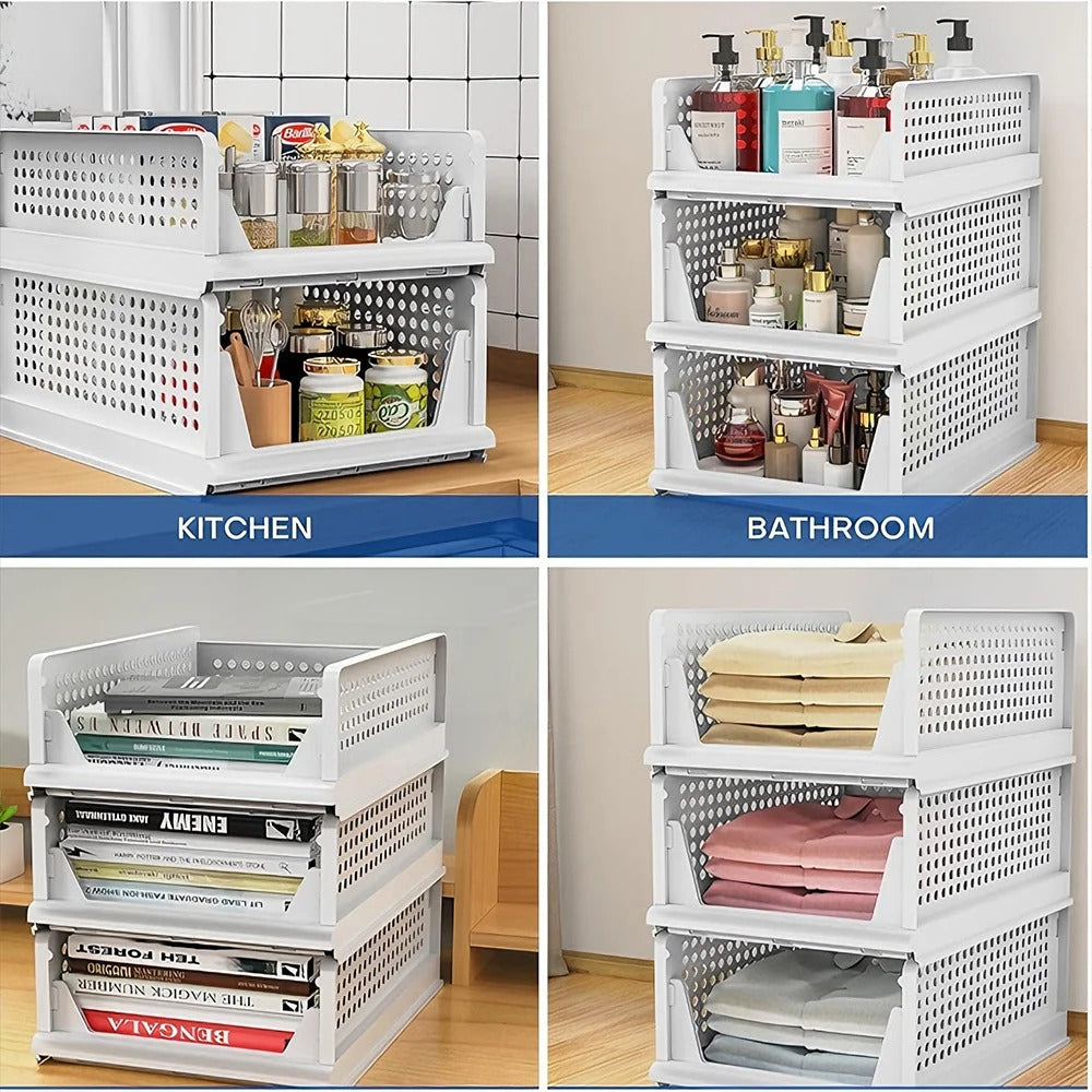 Stackable Plastic Drawer Organizer – Clear Closet Storage Bin