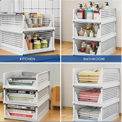 Stackable Plastic Drawer Organizer – Clear Closet Storage Bin
