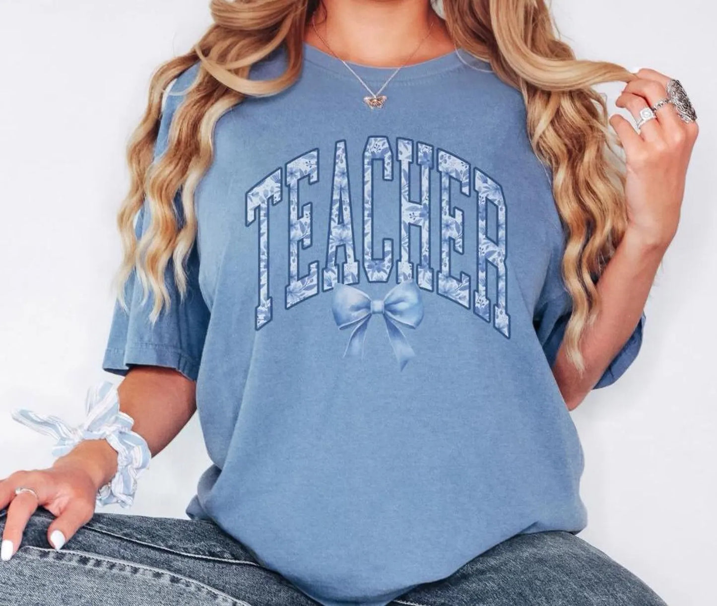 Floral Bow Teacher Shirt Coquette Teacher Tee Gift for Teachers
