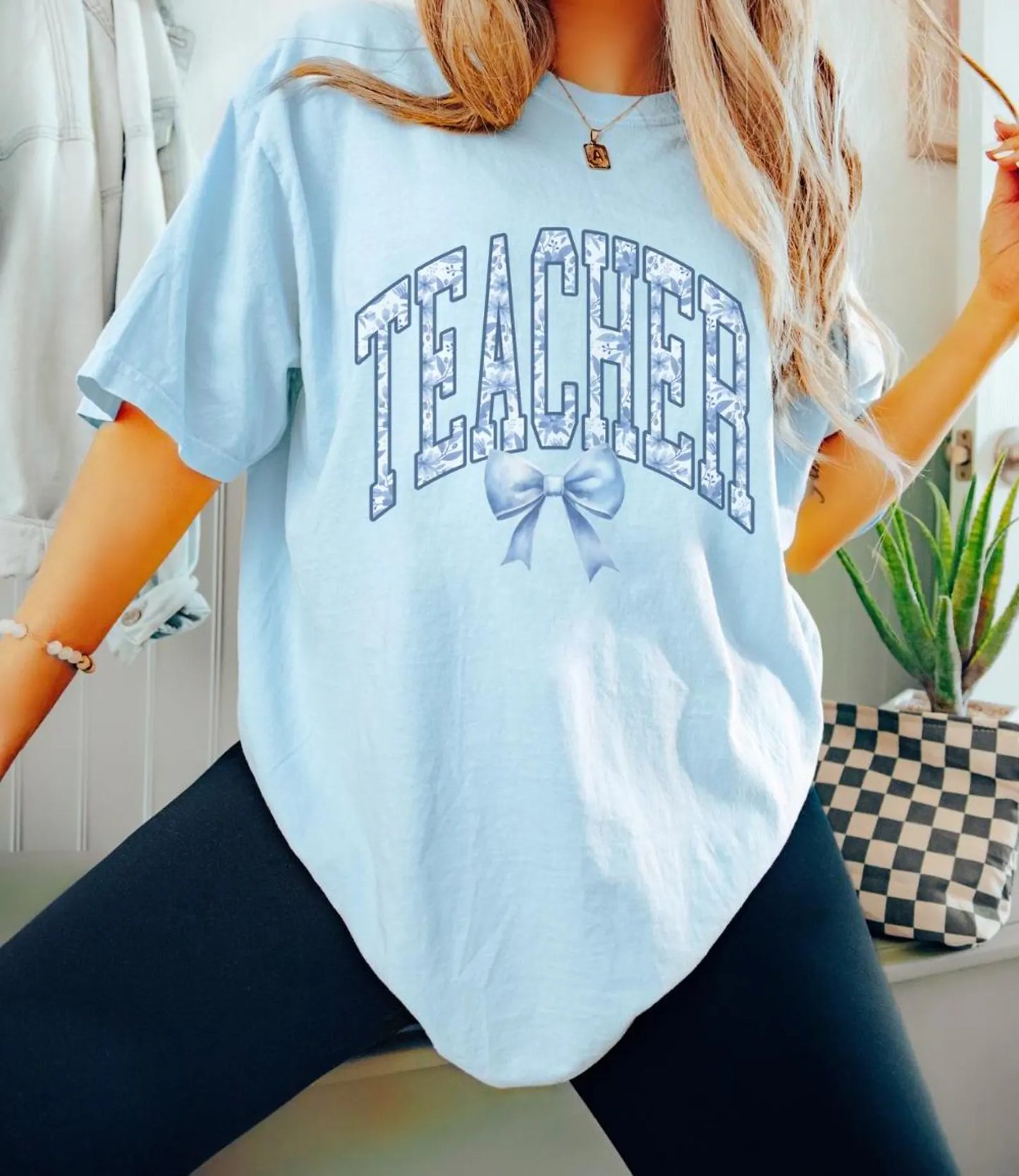Floral Bow Teacher Shirt Coquette Teacher Tee Gift for Teachers