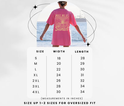 Meet Me at Sunset Shirt Coastal Beach Graphic Tee Summer Vacation