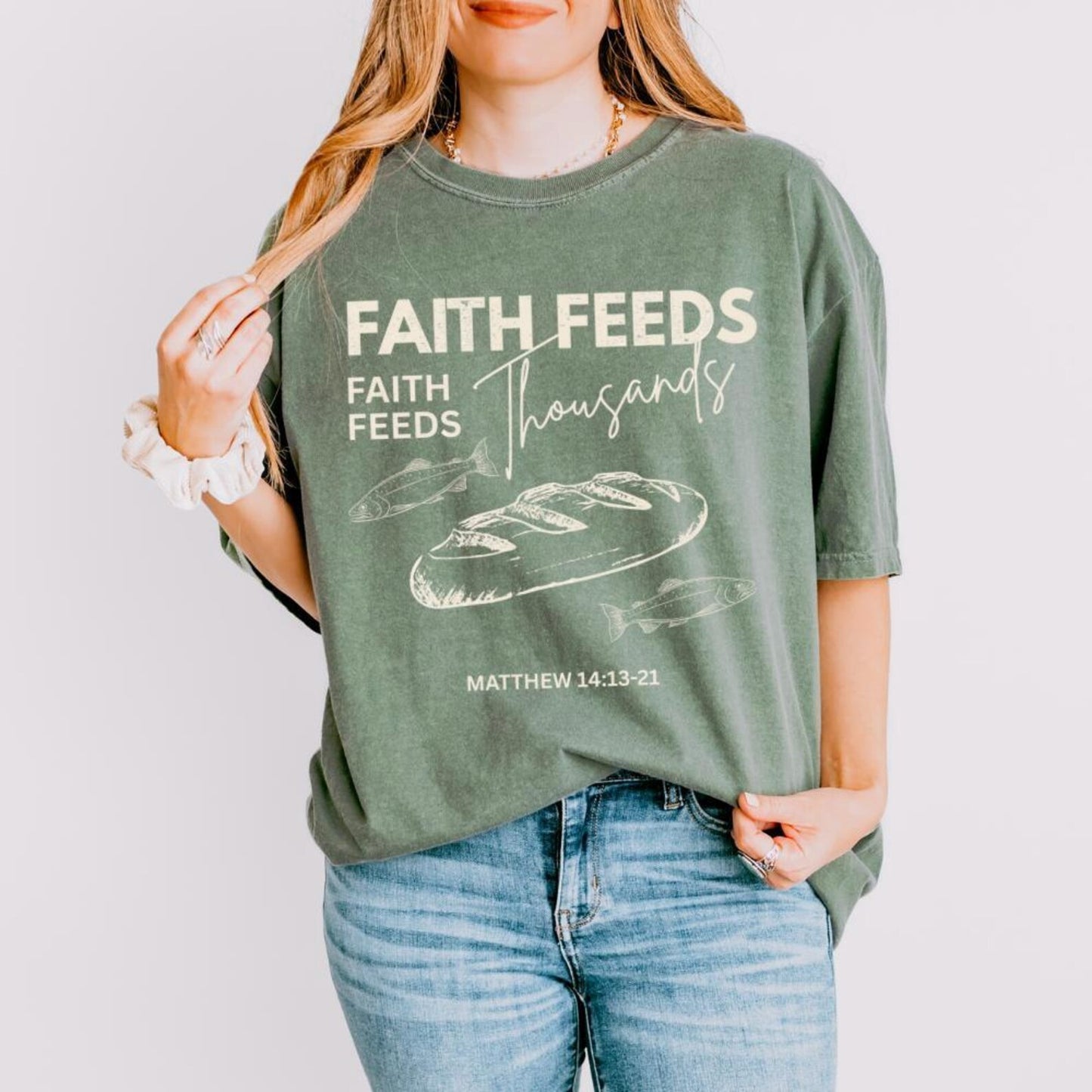 Matthew 14 Shirt Christian Fisherman Tee Faith Based Trout Shirt