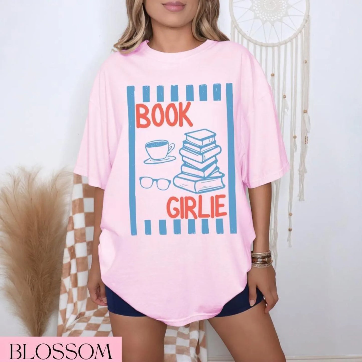 Book Girlie Shirt Book Lover Tee Books and Coffee Graphic T-Shirt