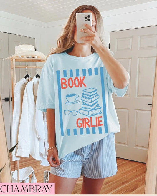 Book Girlie Shirt Book Lover Tee Books and Coffee Graphic T-Shirt