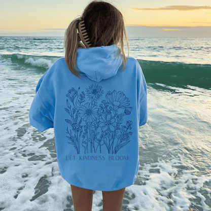 Kind Wildflower Hoodie Women Oversized Floral Positivity Sweatshirt
