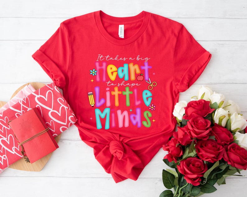 Big Heart Little Minds Shirt Women Colorful Teacher Tee Cute Teacher Gift Teacher Appreciation Week Back to School Inspirational Shirt