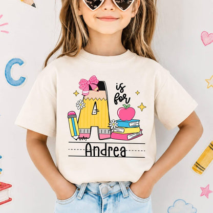 Personalized Kids Alphabet Name Shirt | Custom Back to School Tee