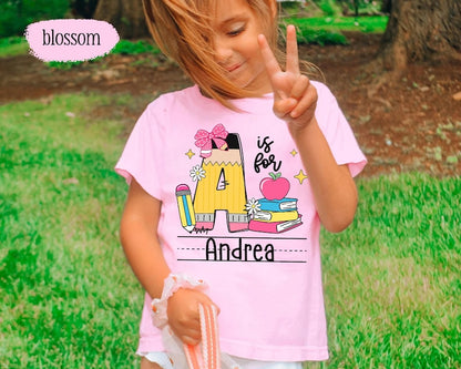 Personalized Kids Alphabet Name Shirt | Custom Back to School Tee