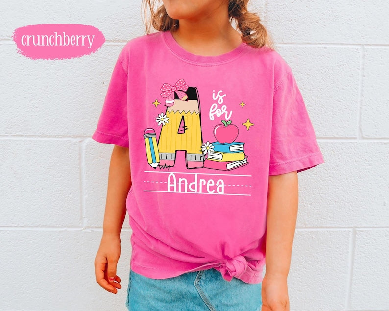 Personalized Kids Alphabet Name Shirt | Custom Back to School Tee