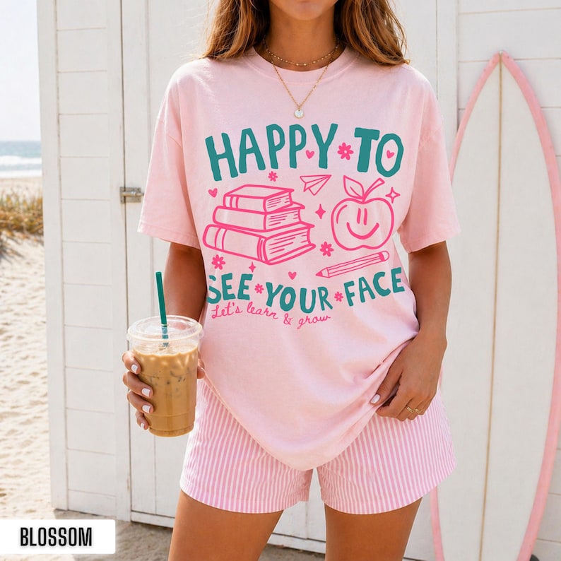 Teacher Back to School Shirt | Happy to See Your Face Comfort Colors Tee