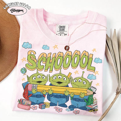 Toy Story Aliens Back to School Shirt | Retro Teacher Comfort Colors Tee
