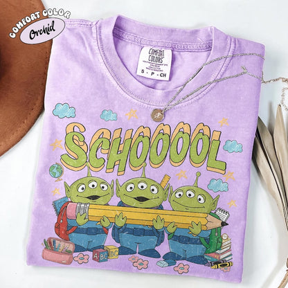 Toy Story Aliens Back to School Shirt | Retro Teacher Comfort Colors Tee