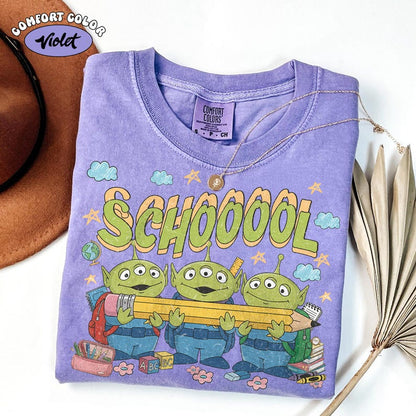 Toy Story Aliens Back to School Shirt | Retro Teacher Comfort Colors Tee