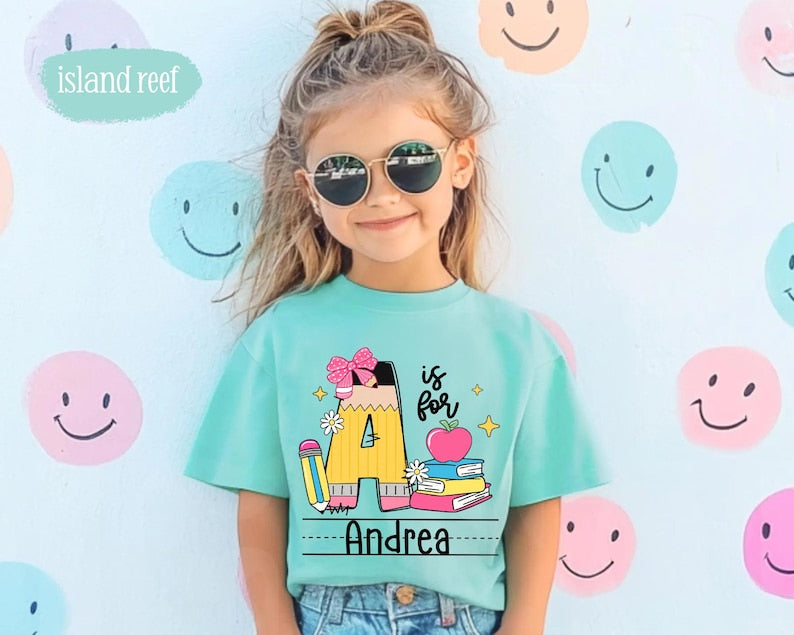 Personalized Kids Alphabet Name Shirt | Custom Back to School Tee
