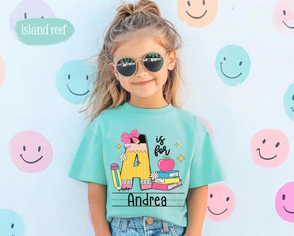 Personalized Kids Alphabet Name Shirt | Custom Back to School Tee