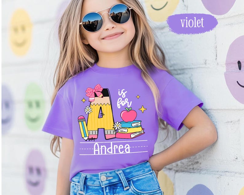 Personalized Kids Alphabet Name Shirt | Custom Back to School Tee