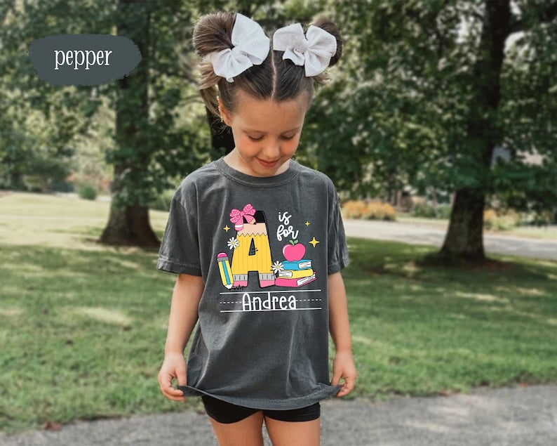 Personalized Kids Alphabet Name Shirt | Custom Back to School Tee